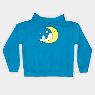 Crescent Moon Harp Seal Kids Hoodie